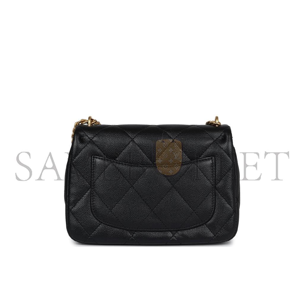 CHANEL MASTER CAVIAR QUILTED MINI SWEETHEART FLAP BLACK (20*14*6cm) 